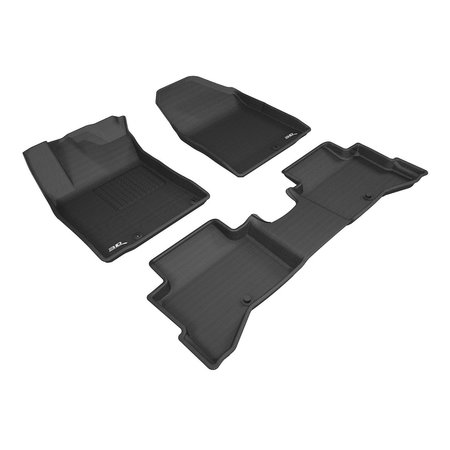 3D MATS USA Custom Fit, Raised Edge, Black, Thermoplastic Rubber Of Carbon Fiber Texture L1KA04401509